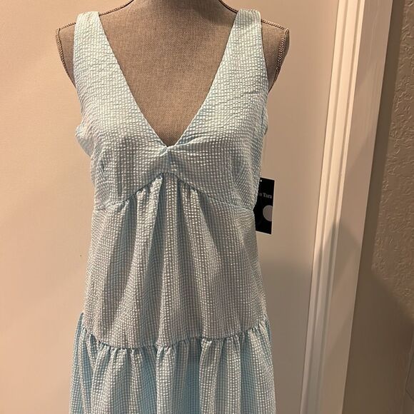Maison Tara Baby Blue Gingham Dress - Picture 4 of 7